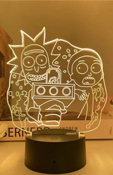 Vaikiškas stalinis šviestuvas Led Rick and Morty kaina ir informacija | Vaikiški šviestuvai | pigu.lt