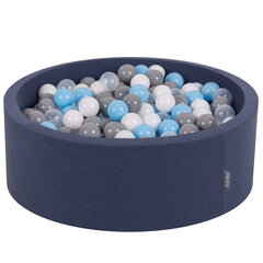 Круглый бассейн с разноцветными мячами KiddyMoon Ball Pool 90х30 см/200 шт. Ø 7 см, темно-синий цена и информация | Игрушки для малышей | pigu.lt
