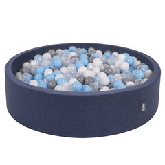 Kamuoliukų baseinas KiddyMoon, 120X30cm, 300 kamuoliukų, mėlynas kaina ir informacija | Žaislai kūdikiams | pigu.lt