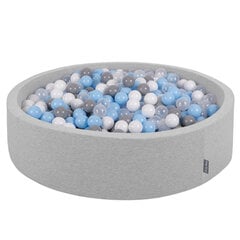 Круглый большой бассейн с цветными мячами KiddyMoon Ball Pool 120х30 см/1000 шт., темно-серый: серый/белый/прозрачный/синий цена и информация | Игрушки для малышей | pigu.lt