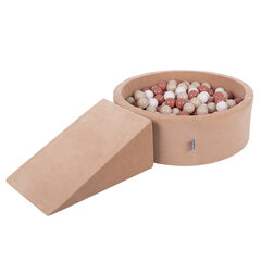 Kamuoliukų baseinas KiddyMoon su kalniuku, 90X30cm, 100 kamuoliukų, rožinis kaina ir informacija | Žaislai kūdikiams | pigu.lt