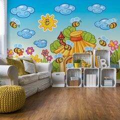 Consalnet Фотообои флизелиновые Happy Busy Bees 416 x 254 cm 10008VEXXXL цена и информация | Фотообои с инструментом и клеем - Бежевые листья эвкалипта, 400x280 см | pigu.lt