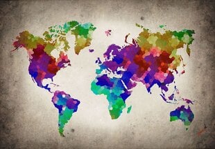 Consalnet Фотообои флизелиновые World Map 416 x 254 cm 10009VEXXXL цена и информация | Фотообои с инструментом и клеем - Бежевые листья эвкалипта, 400x280 см | pigu.lt