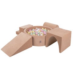 Kamuoliukų baseinas KiddyMoon su priedais, 90X30cm, 200 kamuoliukų, rožinis kaina ir informacija | Žaislai kūdikiams | pigu.lt