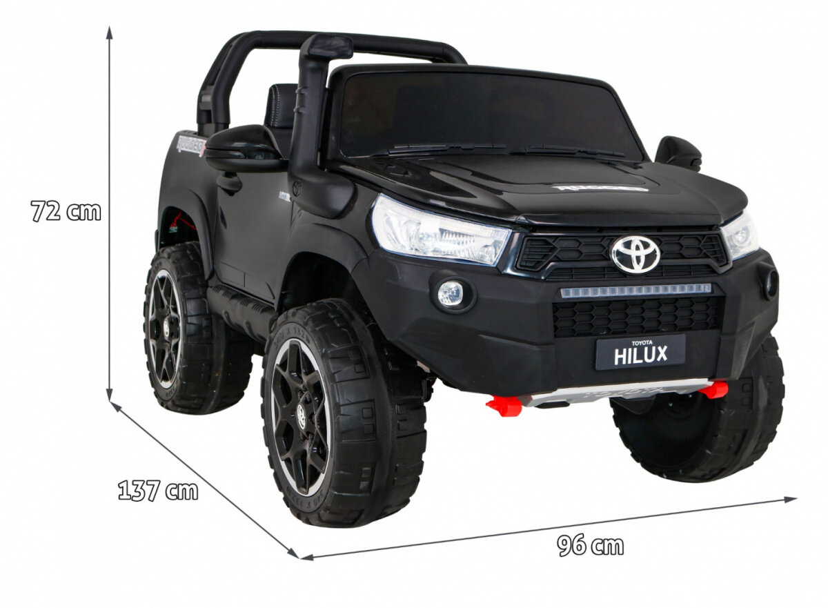 Dvivietis vaikiškas elektromobilis Toyota Hillux, juodas kaina ir informacija | Elektromobiliai vaikams | pigu.lt