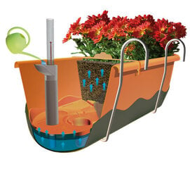 Горшок для растений с самополивом 15л 80x20x18см Зеленый MARETA 80 цена и информация | Ящики для рассады | pigu.lt