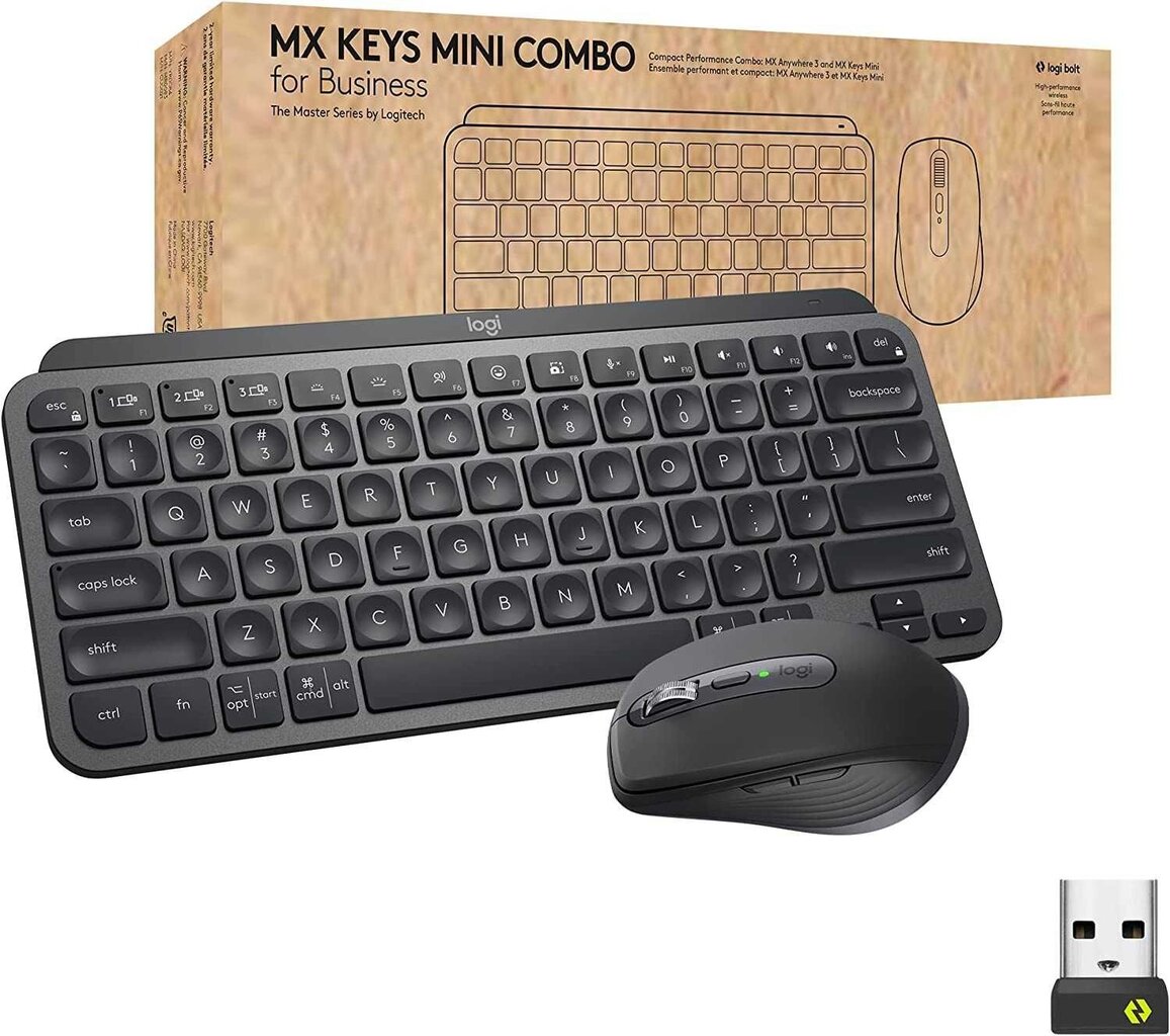 Logitech MX Keys Mini Combo (920-011061) kaina ir informacija | Klaviatūros | pigu.lt