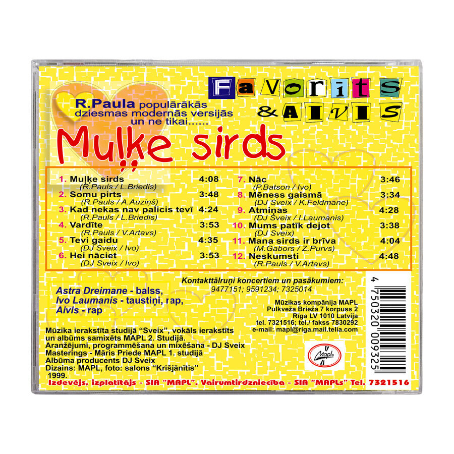 CD FAVORĪTS - Muļķe Sirds цена и информация | Vinilinės plokštelės, CD, DVD | pigu.lt