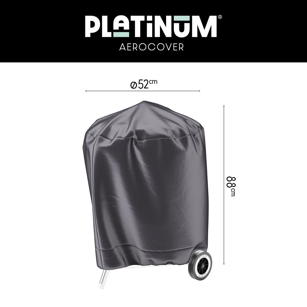 Grilio dangtis Platinum AeroCover, 52cm, juodas цена и информация | Grilio, šašlykinių priedai ir aksesuarai  | pigu.lt