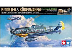 Surenkamas modelis Tamiya Messerschmitt Bf109 G-6 & Kübelwagen Type 82 Set, 25204 kaina ir informacija | Konstruktoriai ir kaladėlės | pigu.lt