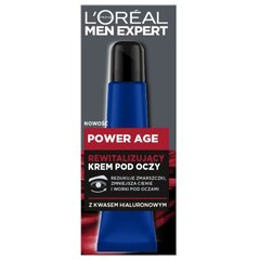 Drėkinamasis paakių kremas L'oreal Men Expert Power Age, 15 ml kaina ir informacija | Paakių kremai, serumai | pigu.lt