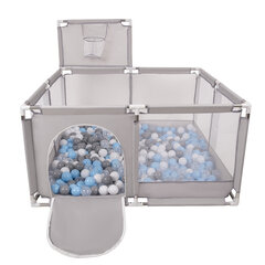 Детский манеж с корзиной и 900 мячами (серые/белые/прозрачные/голубые) Selonis, серый цена и информация | Игрушки для малышей | pigu.lt