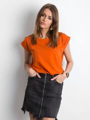 Специальная женская футболка с проймами и обработанным вырезом, оранжевая цена и информация | Футболка женская Kinga, разноцветная | pigu.lt