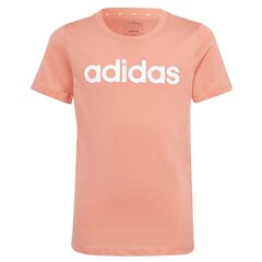 Marškinėliai mergaitėms Adidas Lin Tee Jr. IC3153, oranžiniai цена и информация | Рубашки для девочек | pigu.lt