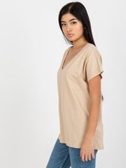 Marškinėliai moterims, smėlio spalvos kaina ir informacija | Marškinėliai moterims | pigu.lt