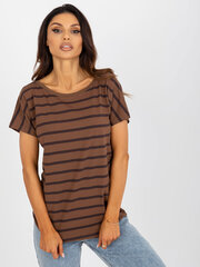 Женская рубашка-поло с короткими рукавами, коричневая цена и информация | Футболка Мы здесь | pigu.lt