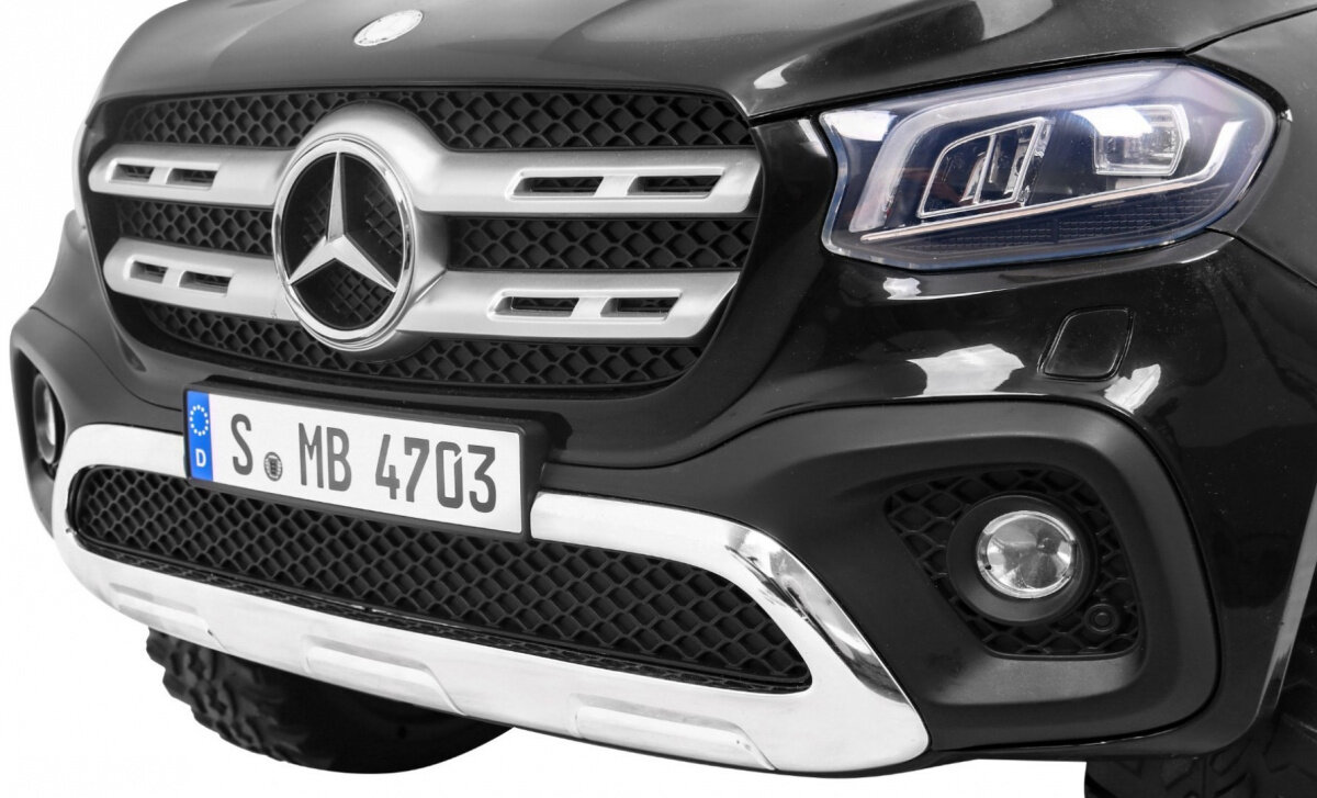 Dvivietis vaikiškas elektromobilis Mercedes X-Class, juodas kaina ir informacija | Elektromobiliai vaikams | pigu.lt