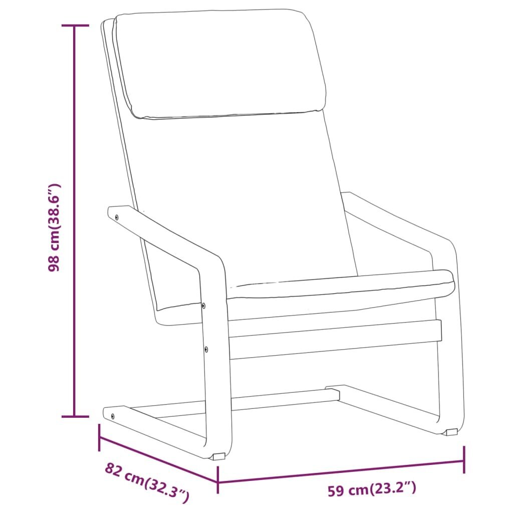 Poilsio kėdė vidaXL, kreminė spalva kaina ir informacija | Svetainės foteliai | pigu.lt