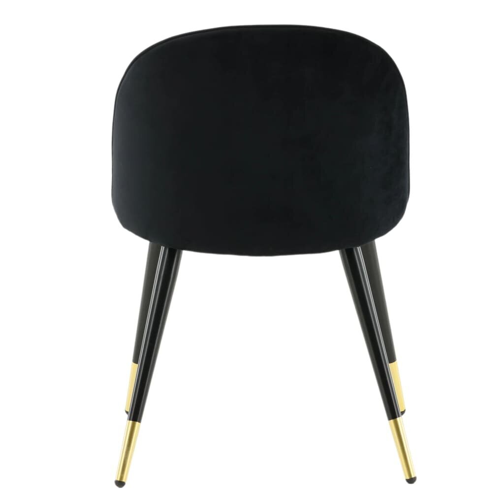 Valgomojo kėdės Venture Home Velvet, 2 vnt., juodos/auksinės цена и информация | Virtuvės ir valgomojo kėdės | pigu.lt