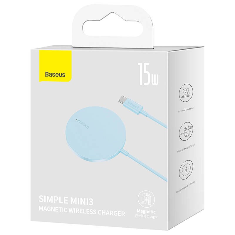 Baseus Simple Mini3 Magnetic, belaidis, 2A цена и информация | Krovikliai telefonams | pigu.lt