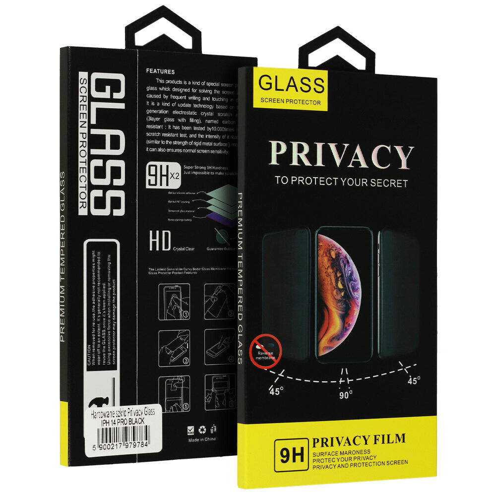 Apsauginis stiklas Privacy Glass skirtas iPhone 14 Pro Max цена и информация | Apsauginės plėvelės telefonams | pigu.lt