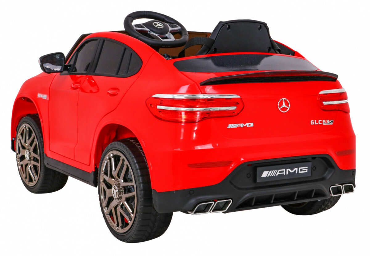 Vienvietis elektromobilis Mercedes Benz GLC63S, raudonas kaina ir informacija | Elektromobiliai vaikams | pigu.lt