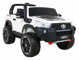 Dvivietis vaikiškas elektromobilis Toyota Hillux, baltas kaina ir informacija | Elektromobiliai vaikams | pigu.lt