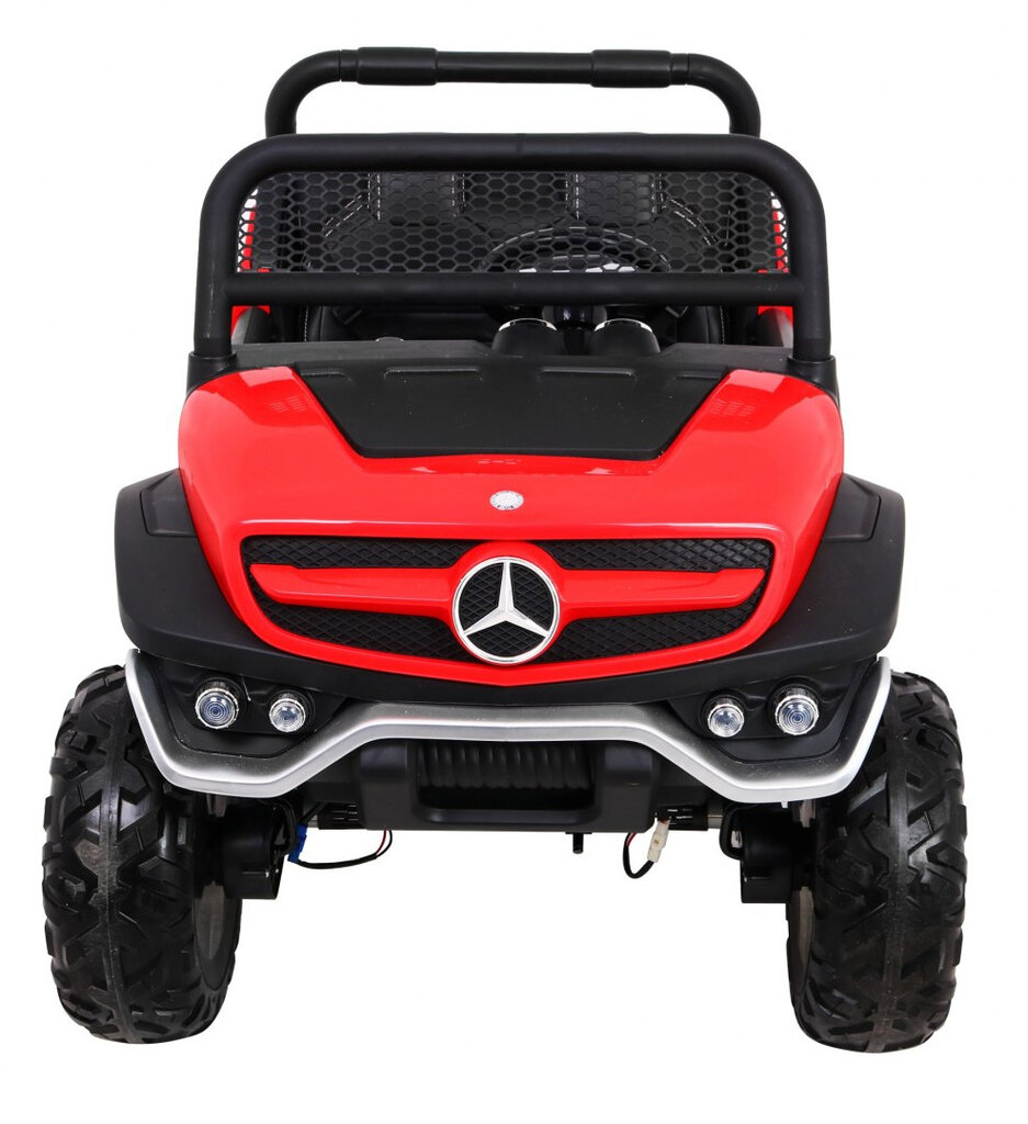 Dvivietis vaikiškas elektromobilis Mercedes Benz Unimog, raudonas kaina ir informacija | Elektromobiliai vaikams | pigu.lt
