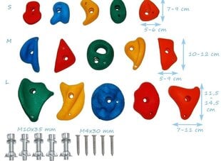 Камни для лазания  L, разноцветные, 5 шт. цена и информация | Горки и лесенки | pigu.lt