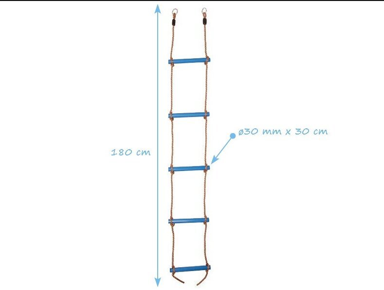 Virvinės kopėčios, 180 cm, 5 pakopos kaina ir informacija | Čiuožyklos, laipiojimo kopetėlės | pigu.lt