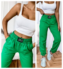 Повседневные брюки из хлопка для женщин Original, зеленые цена и информация | Брюки | pigu.lt