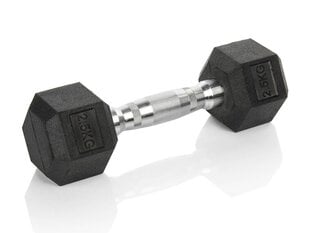 HEXHEAD DUMBBELL HEX 2.5 KG BLACK HEXAGONAL DUMBBELL цена и информация | Гантели, гири, штанги | pigu.lt