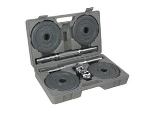 Cast-iron Dumbbell Set 2 x 7.5 kg Total 15 kg + Carry Case цена и информация | Гантели, гири, штанги | pigu.lt