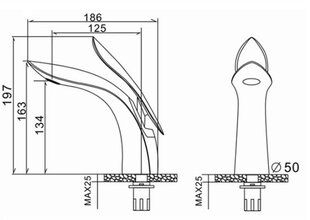 Silla Красивый латунный смеситель для умывальника S-1073B цена и информация | Смесители | pigu.lt