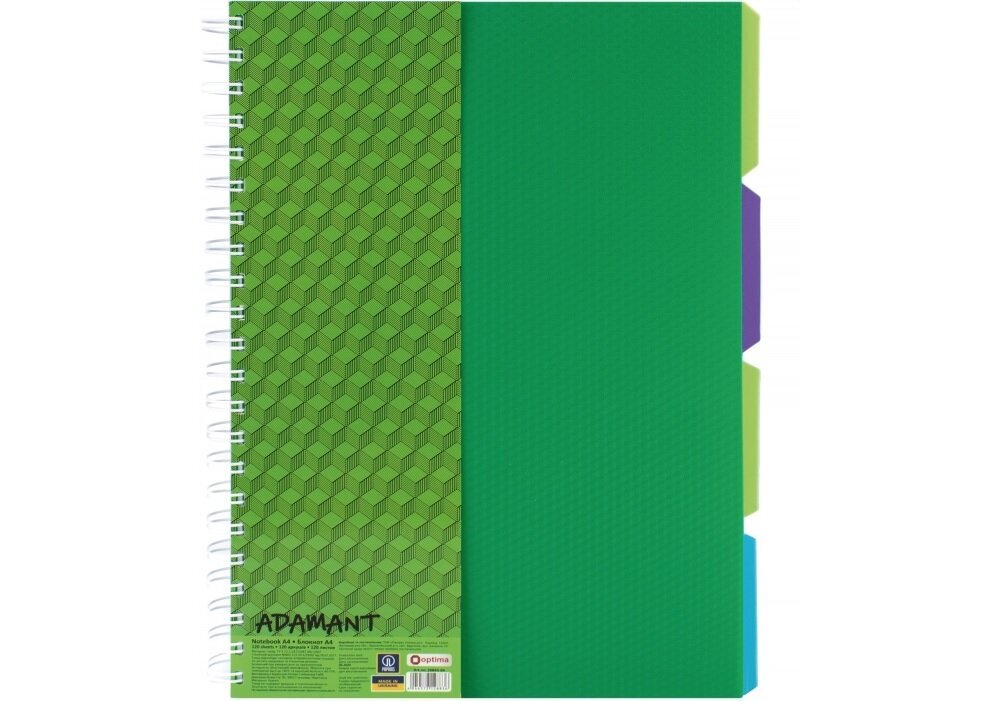 Bloknotas Adamant Optima, A4, 120 lapų, žalias kaina ir informacija | Sąsiuviniai ir popieriaus prekės | pigu.lt