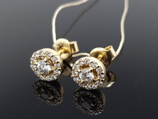 Auksiniai auskarai su briliantais moterims Monodija 15582 kaina ir informacija | Auskarai | pigu.lt