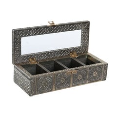 Коробочка для чая DKD Home Decor 23 x 9 x 6 cm Шампанское Деревянный Алюминий цена и информация | Посуда для хранения еды | pigu.lt