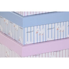 Набор штабелируемых органайзеров DKD Home Decor Синий Розовый Картон (37,5 x 37,5 x 18 cm) цена и информация | Ящики для вещей | pigu.lt