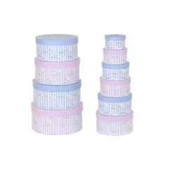 Набор штабелируемых органайзеров DKD Home Decor Синий Розовый Картон (37,5 x 37,5 x 18 cm) цена и информация | Тумба с ящиками Versa | pigu.lt