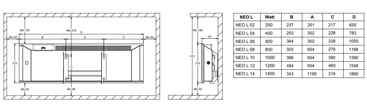 Elektrinis radiatorius ADAX NEO H|L WiFi 600W цена и информация | Šildytuvai | pigu.lt