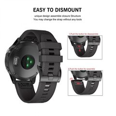 Garmin Fenix ​​3 / 5X / 3HR / 5X PLUS / 6X / 6X PRO / 7X (26MM) Ремешок для часов Tech Protect Smooth. Черный цена и информация | Аксессуары для смарт-часов и браслетов | pigu.lt