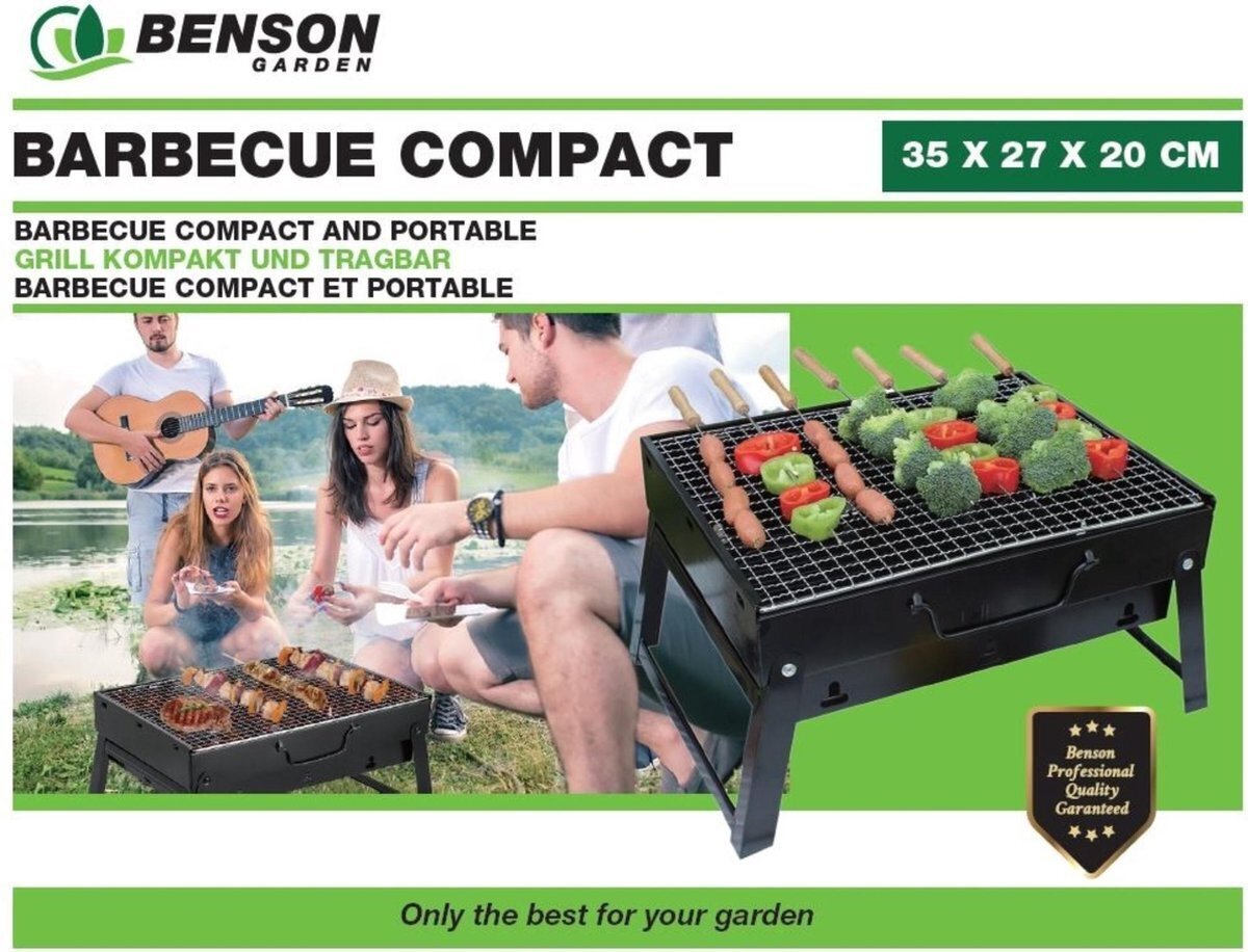 Nešiojama kepsninė Benson Barbecue Compact цена и информация | Kepsninės, griliai | pigu.lt