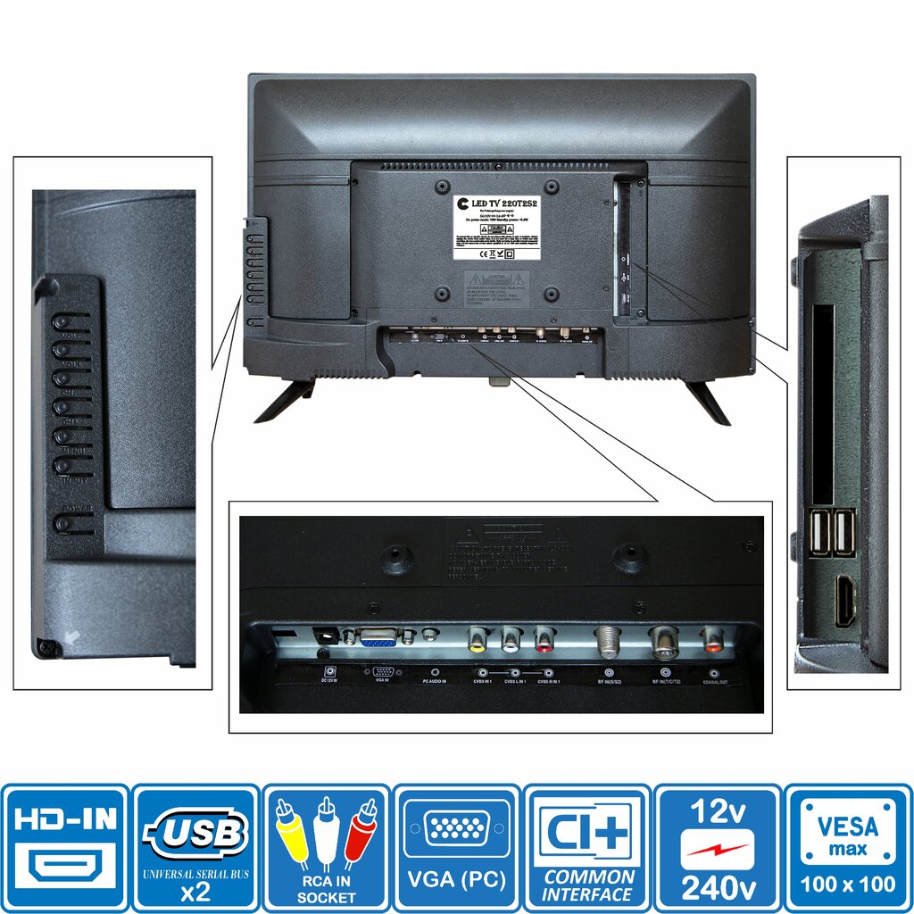 Unispectra 220T2S2 цена и информация | Televizoriai | pigu.lt