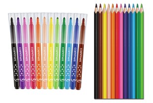 Pieštukų ir flomasterių rinkinys penale Maped ColorPeps, 24 vnt. kaina ir informacija | Piešimo, tapybos, lipdymo reikmenys | pigu.lt