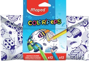 Pieštukų ir flomasterių rinkinys penale Maped ColorPeps, 24 vnt. kaina ir informacija | Piešimo, tapybos, lipdymo reikmenys | pigu.lt
