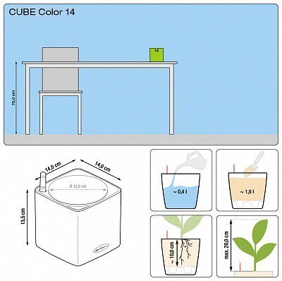 Vazonas Lechuza Cube Color 14 cm kaina ir informacija | Vazonai | pigu.lt