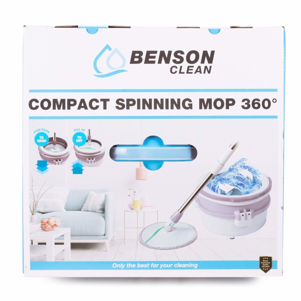 Benson grindų valymo rinkinys Spin Mop 360, 123 cm kaina ir informacija | Valymo reikmenys ir priedai | pigu.lt