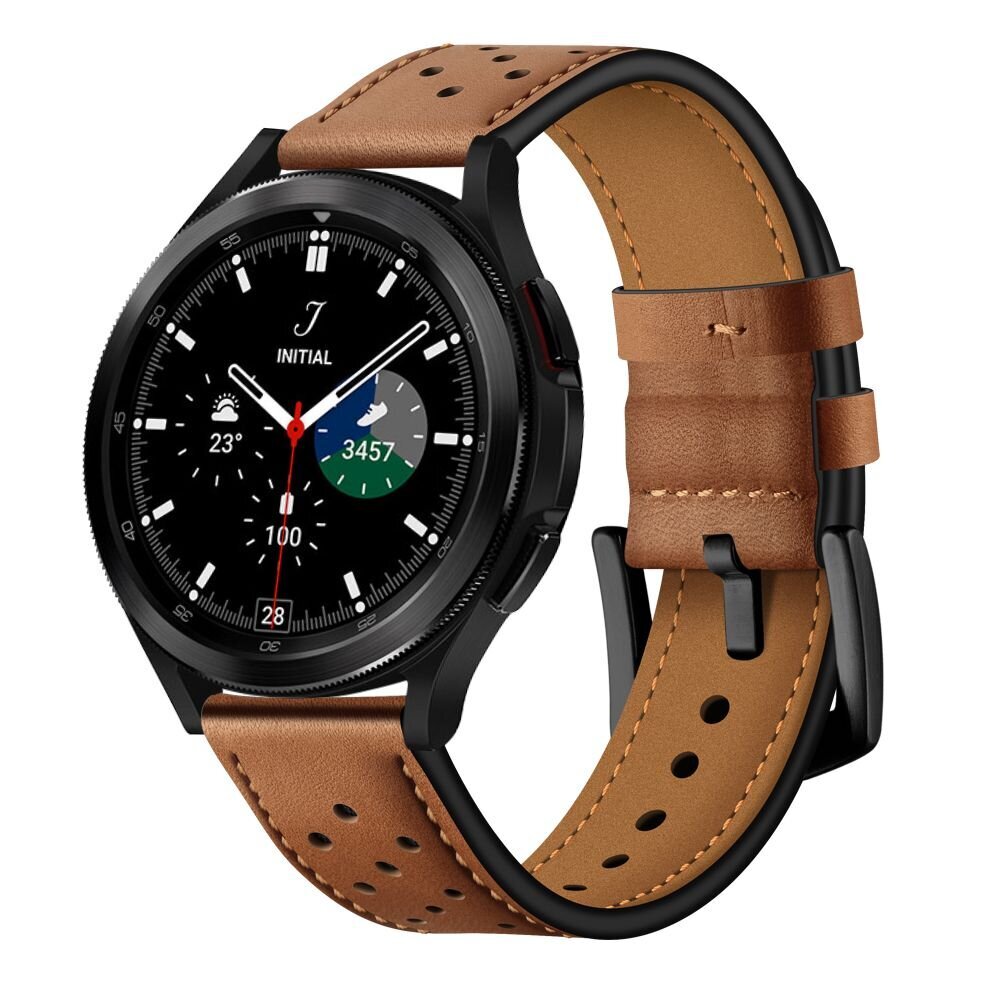 Tech-Protect Leather Brown kaina ir informacija | Išmaniųjų laikrodžių ir apyrankių priedai | pigu.lt