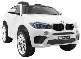 Vienvietis elektromobilis BMW X6M, baltas kaina ir informacija | Elektromobiliai vaikams | pigu.lt