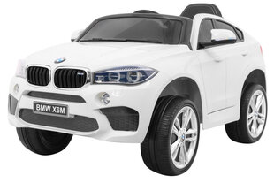 Одноместный электромобиль BMW X6M, белый цена и информация | Электромобили для детей | pigu.lt